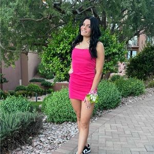 Homecoming pink sparkly dress